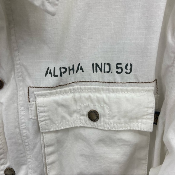 ALPHA Industries Lightweight White Cotton Jacket Size XL - Picture 3 of 13